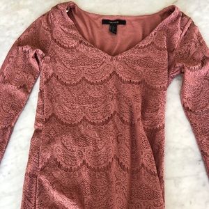 LONG SLEEVE LACE MINI DRESS
